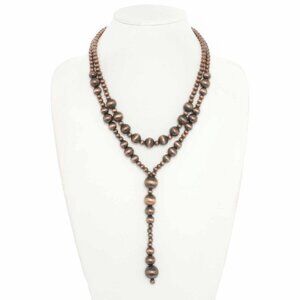 Western Multi Strand Beaded Lariat Necklace